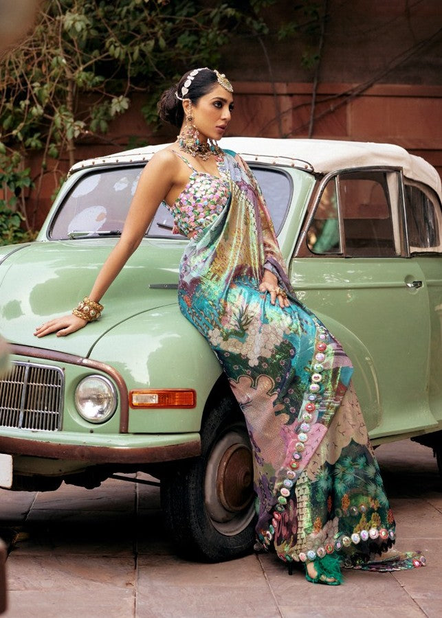 sachin and babi light blue dress First Look