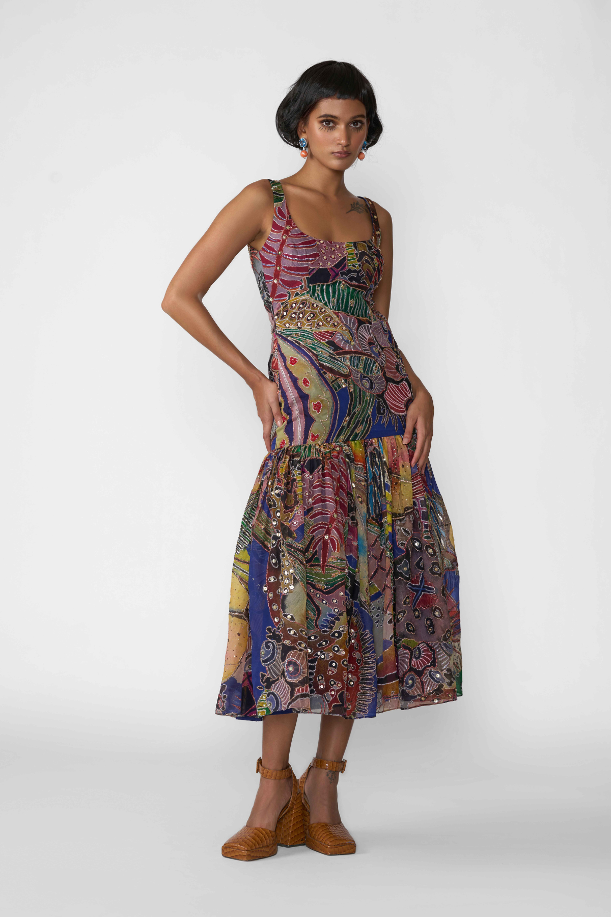 organza bodycon dress Nerys Shoe size:10 STYLE WITH marilyn-dresses Wedge Heel Navy Dress Mini dress