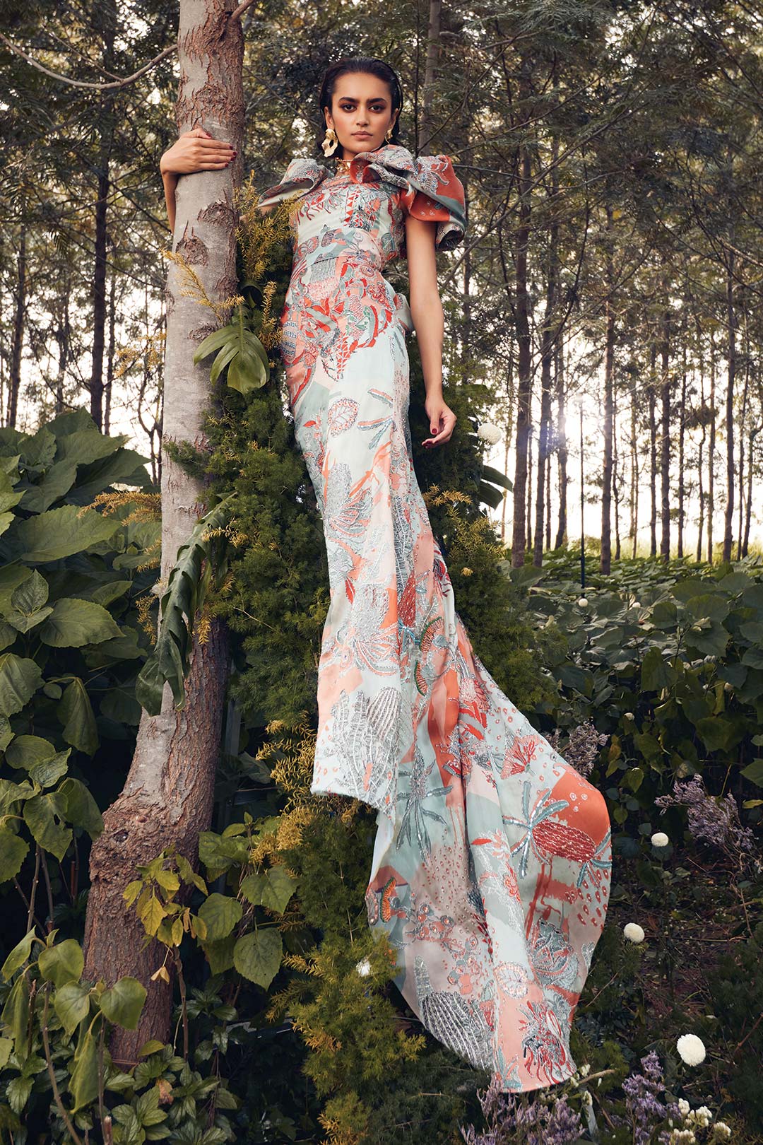 Buy Willowen Powder Blue Organza Gown Online
