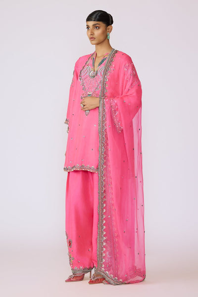 Rouge - Hot Pink Dupion Silk Kurta Set-RTS