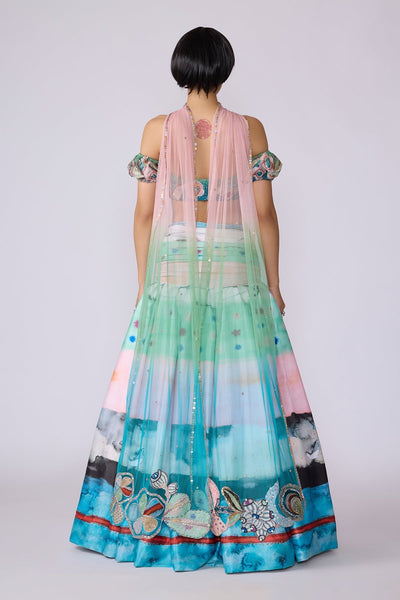 Elysium - Aurora Poly White Out Lehenga Set-RTS