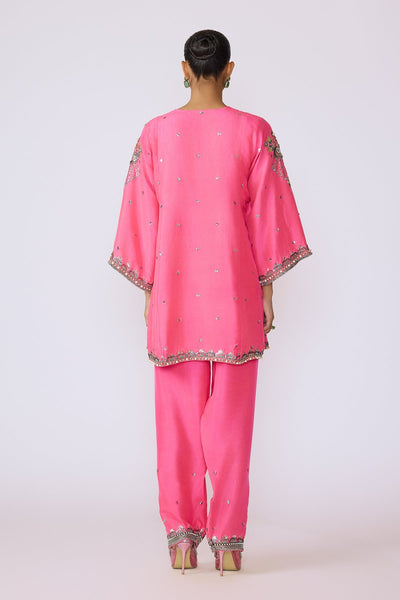 Rouge - Hot Pink Dupion Silk Kurta Set-RTS