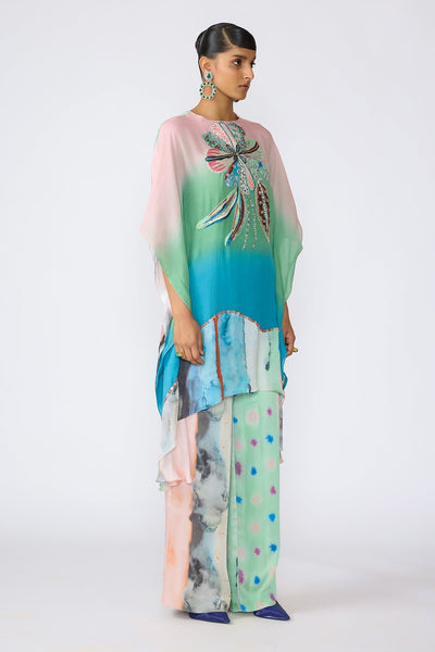 Alera - Aurora Ombre Chiffon-Satin Kurta Set-RTS