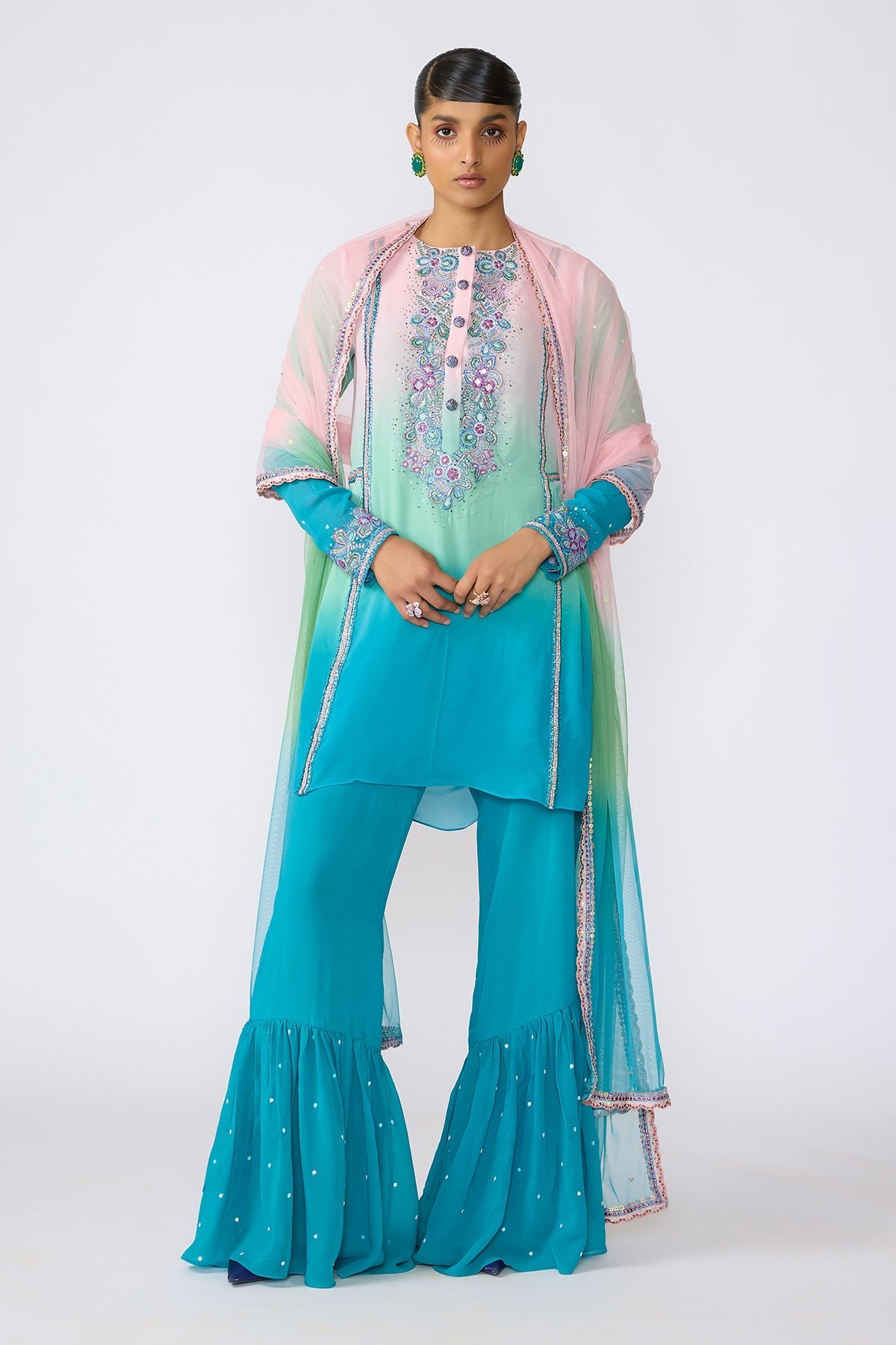 Amyra - Aurora Ombre Viscose Georgette Kurta Set-RTS