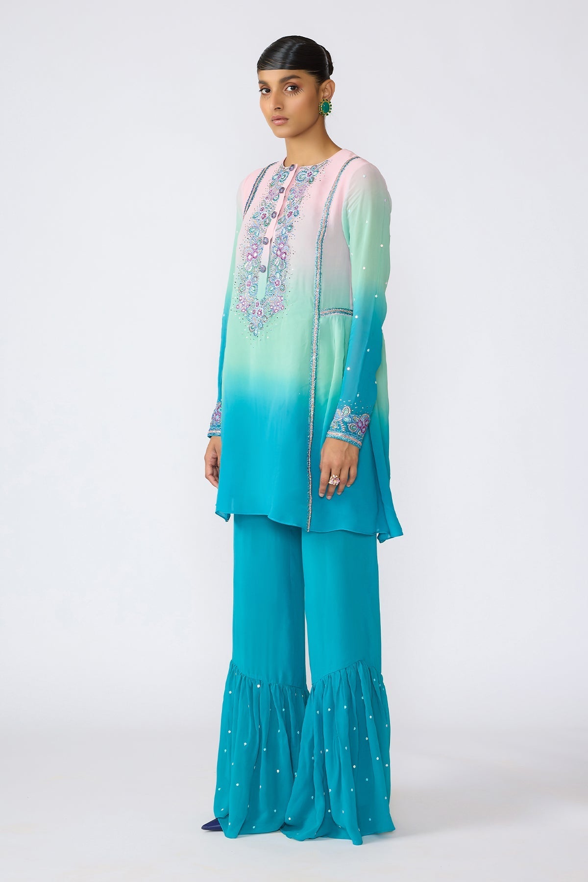 Amyra - Aurora Ombre Viscose Georgette Kurta Set-RTS
