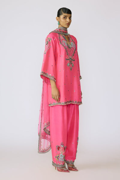 Rouge - Hot Pink Dupion Silk Kurta Set-RTS