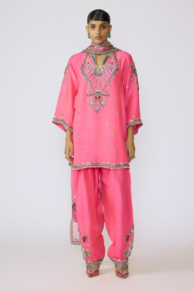 Rouge - Hot Pink Dupion Silk Kurta Set-RTS