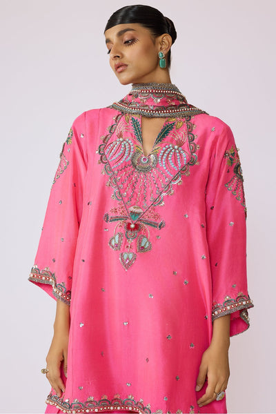 Rouge - Hot Pink Dupion Silk Kurta Set-RTS
