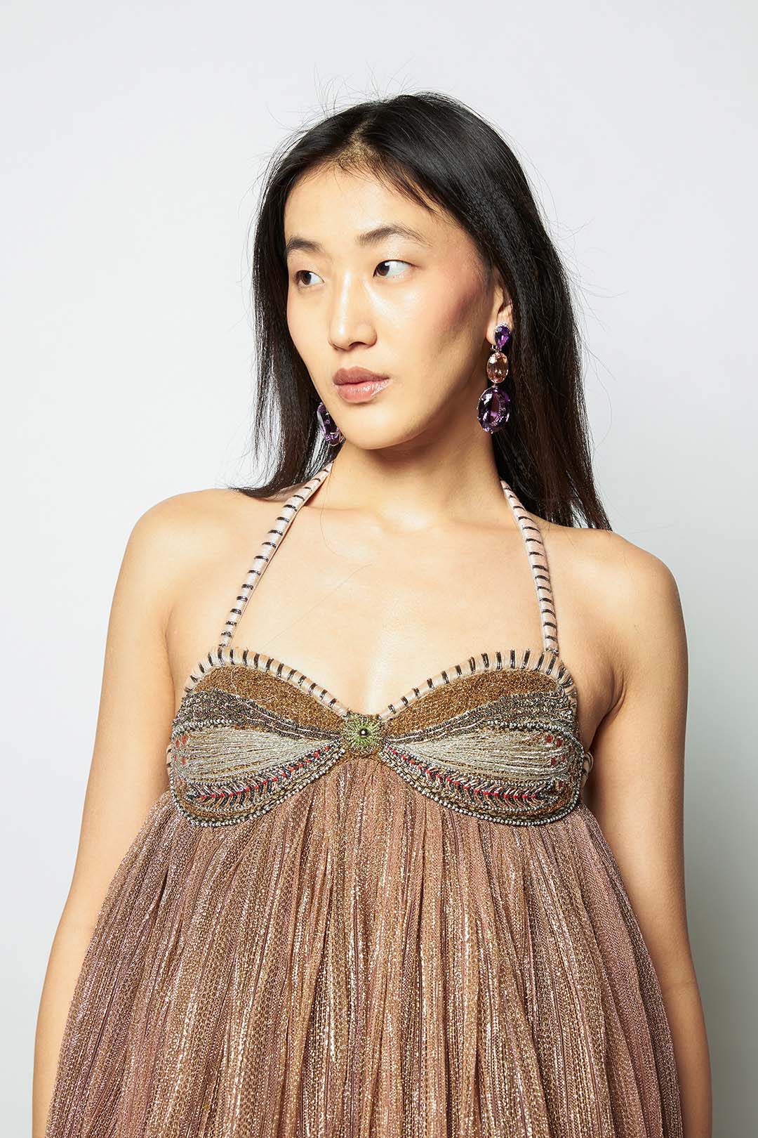 mesh rose gold dress Intereva Festive Edit
