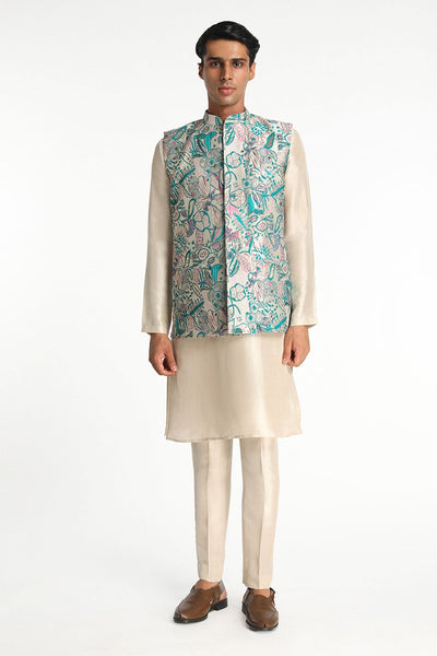 Paradigm - Ivory Chanderi Silk Kurta Set-RTS