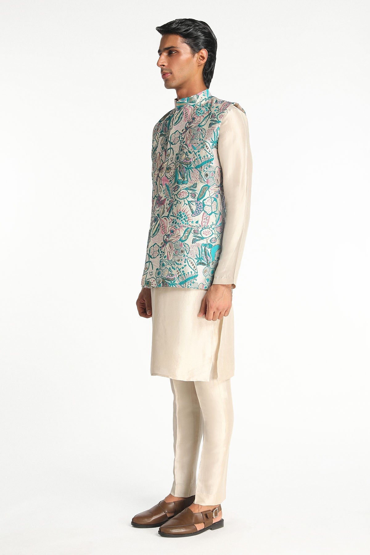 Paradigm - Ivory Chanderi Silk Kurta Set-RTS