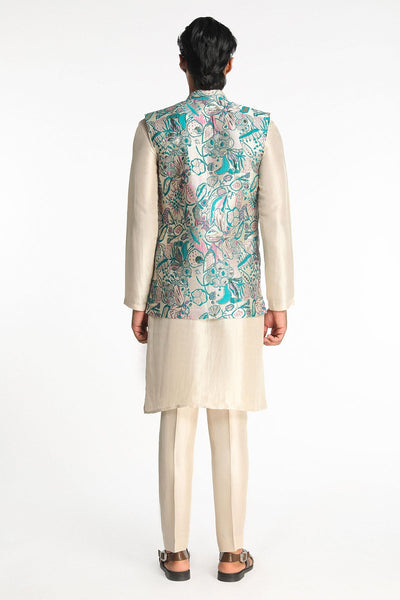 Paradigm - Ivory Chanderi Silk Kurta Set-RTS