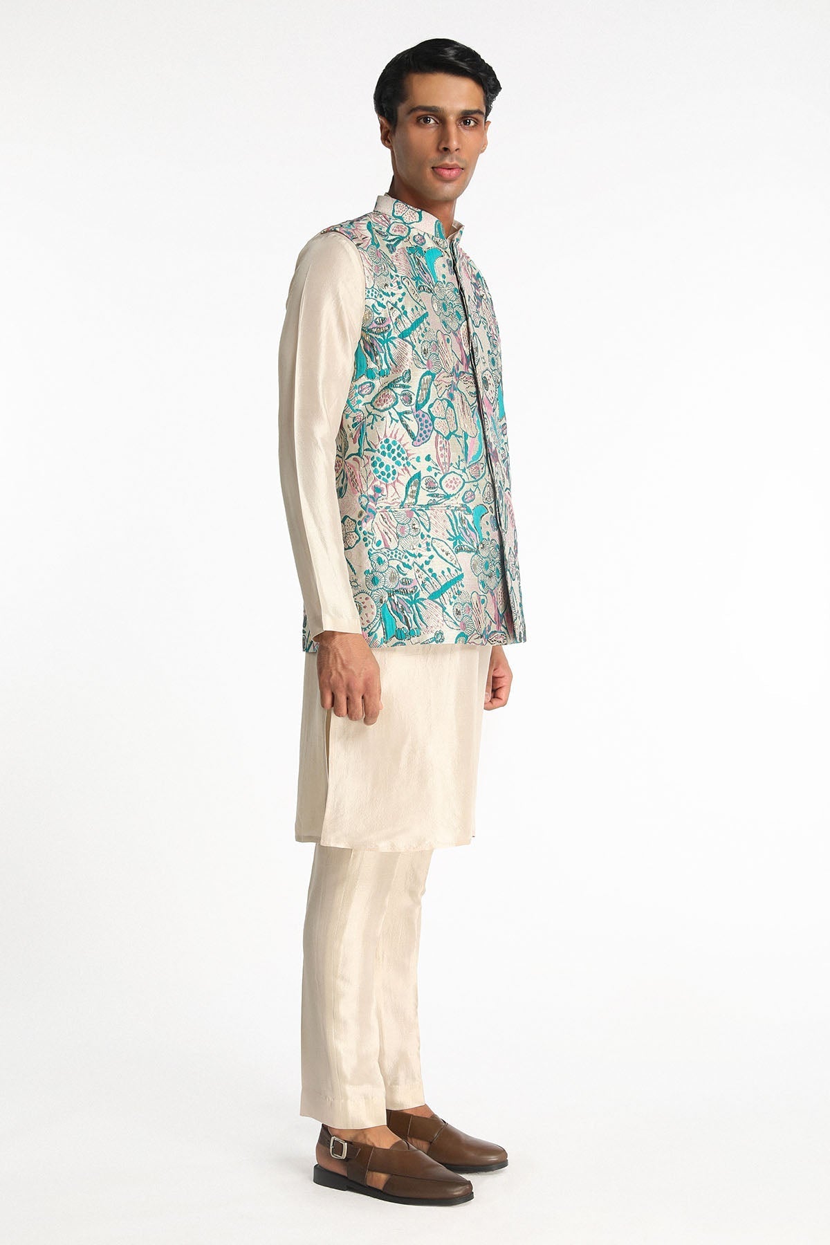 Paradigm - Ivory Chanderi Silk Kurta Set-RTS