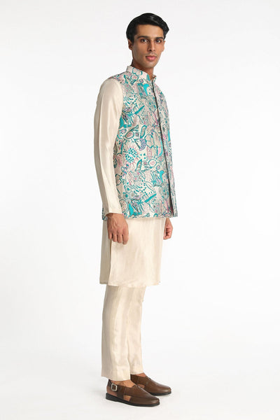 Paradigm - Ivory Chanderi Silk Kurta Set-RTS