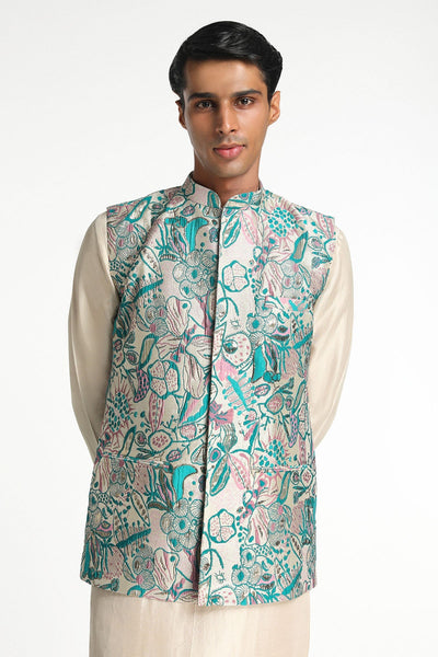 Paradigm - Ivory Chanderi Silk Kurta Set-RTS