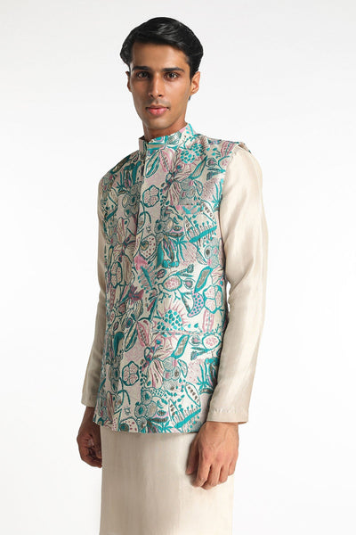 Paradigm - Ivory Chanderi Silk Kurta Set-RTS