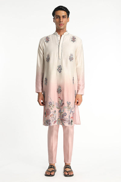 Harmony - Ivory - Pink Chanderi Silk Kurta Set-RTS