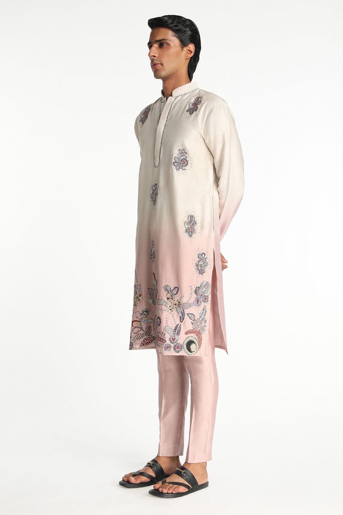 Harmony - Ivory - Pink Chanderi Silk Kurta Set-RTS