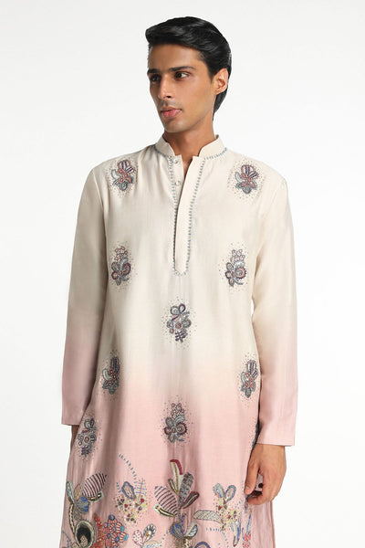 Harmony - Ivory - Pink Chanderi Silk Kurta Set-RTS