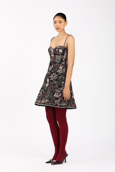 Gracielle - Black Tulle Net Babydoll Dress-RTS