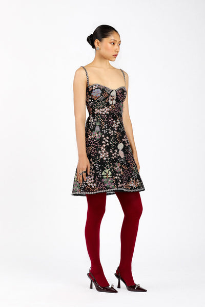 Gracielle - Black Tulle Net Babydoll Dress-RTS