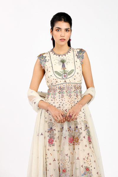Loumène - Ivory Tulle Net Anarkali Set-RTS