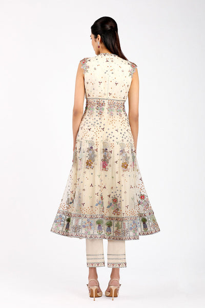 Loumène - Ivory Tulle Net Anarkali Set-RTS