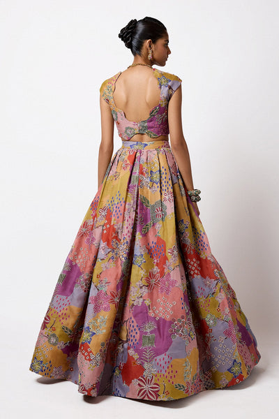 Brillara - Multicolour Organza Lehenga Set-RTS