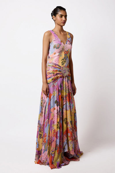 Chromara - Multicolour Lurex Gown-RTS