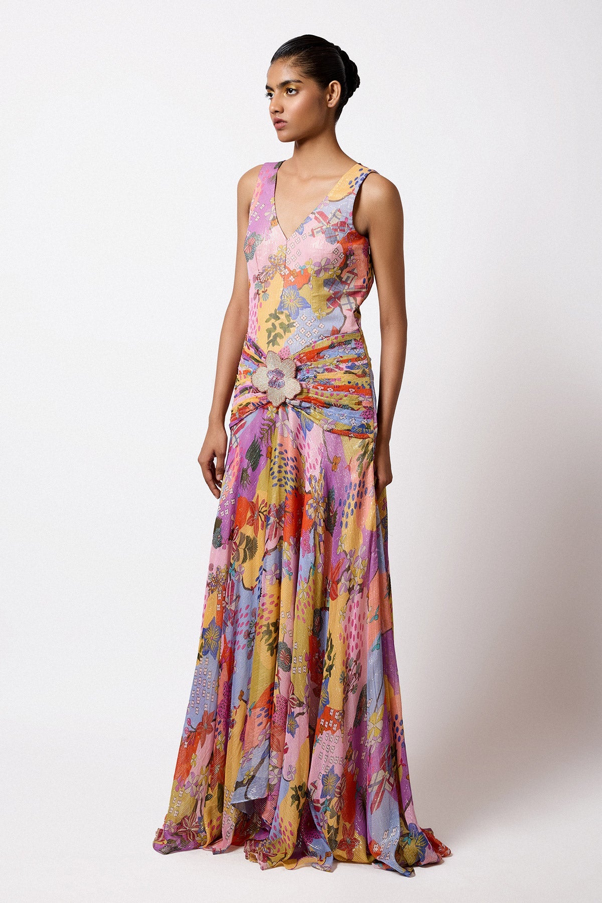 Chromara - Multicolour Lurex Gown-RTS