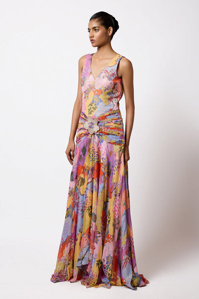 Chromara - Multicolour Lurex Gown-RTS