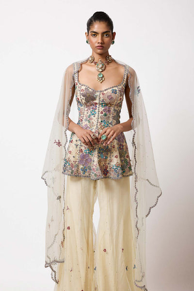 Short kurta with panel design right angle view