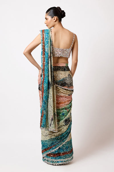 Vinx - Aurora Sequin Tulle Saree Set
