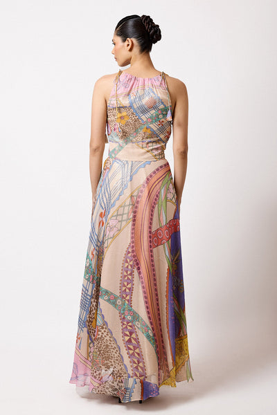 Vivarose Ribbon - Multicolour  Lurex Gown-RTS