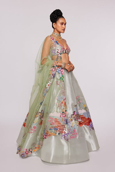 Anise - Ivory Tissue Lehenga Set-RTS