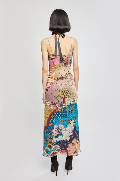 Xina - Multicolour Dobby Maxi Dress-RTS
