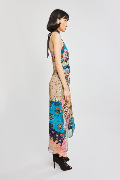 Xina - Multicolour Dobby Maxi Dress-RTS