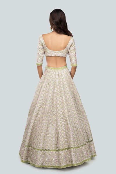 Alya - Pistachio Tulle Net Lehenga Set-RTS