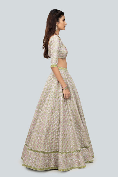 Alya - Pistachio Tulle Net Lehenga Set-RTS