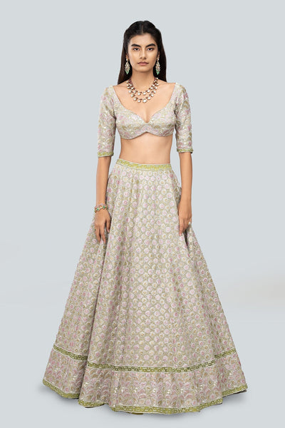 Alya - Pistachio Tulle Net Lehenga Set-RTS