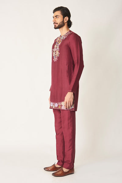 Rubia - Plum Dupion Silk Kurta Set-RTS