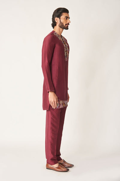 Rubia - Plum Dupion Silk Kurta Set-RTS
