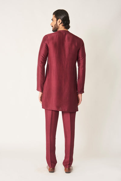 Rubia - Plum Dupion Silk Kurta Set-RTS
