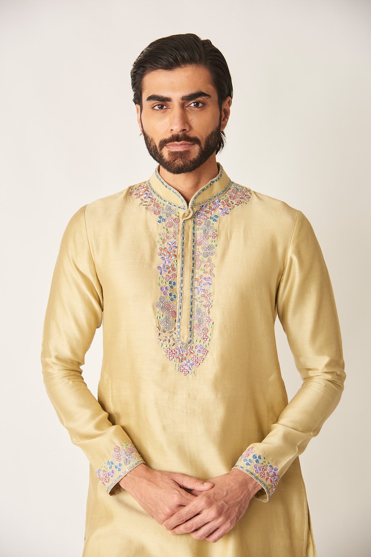 Lysdor - Misty Moss Chanderi Silk Kurta Set-RTS