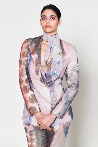 Seraphly - Misty Purple Sequin Tulle Pantsuit-RTS