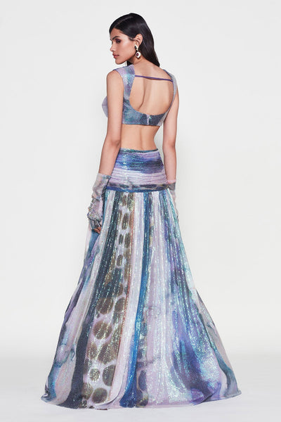 Helicona - Mist Purplesequin Tulle Lehenga Set-RTS