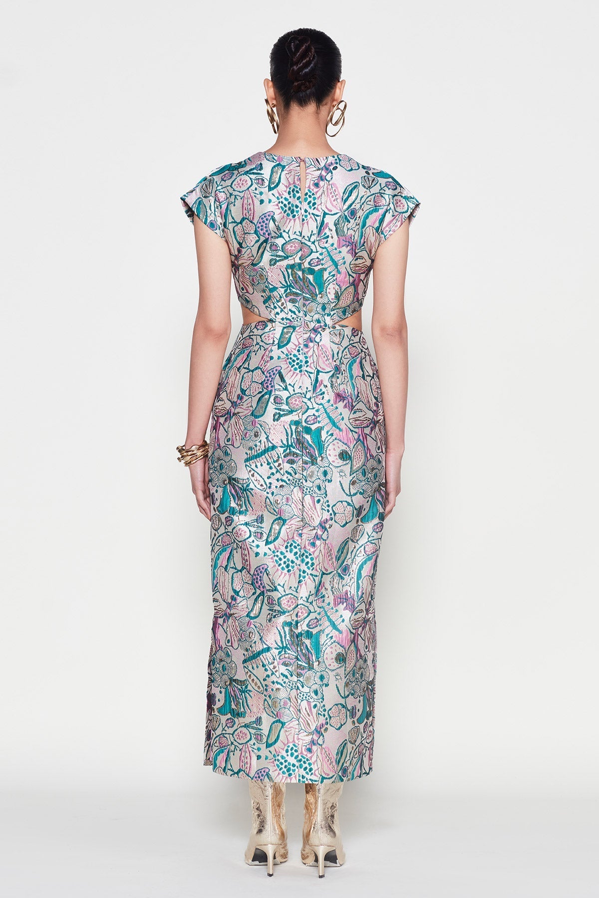 Mehak Bakshi In Visage - Pink Green Jacquard Gown-RTS