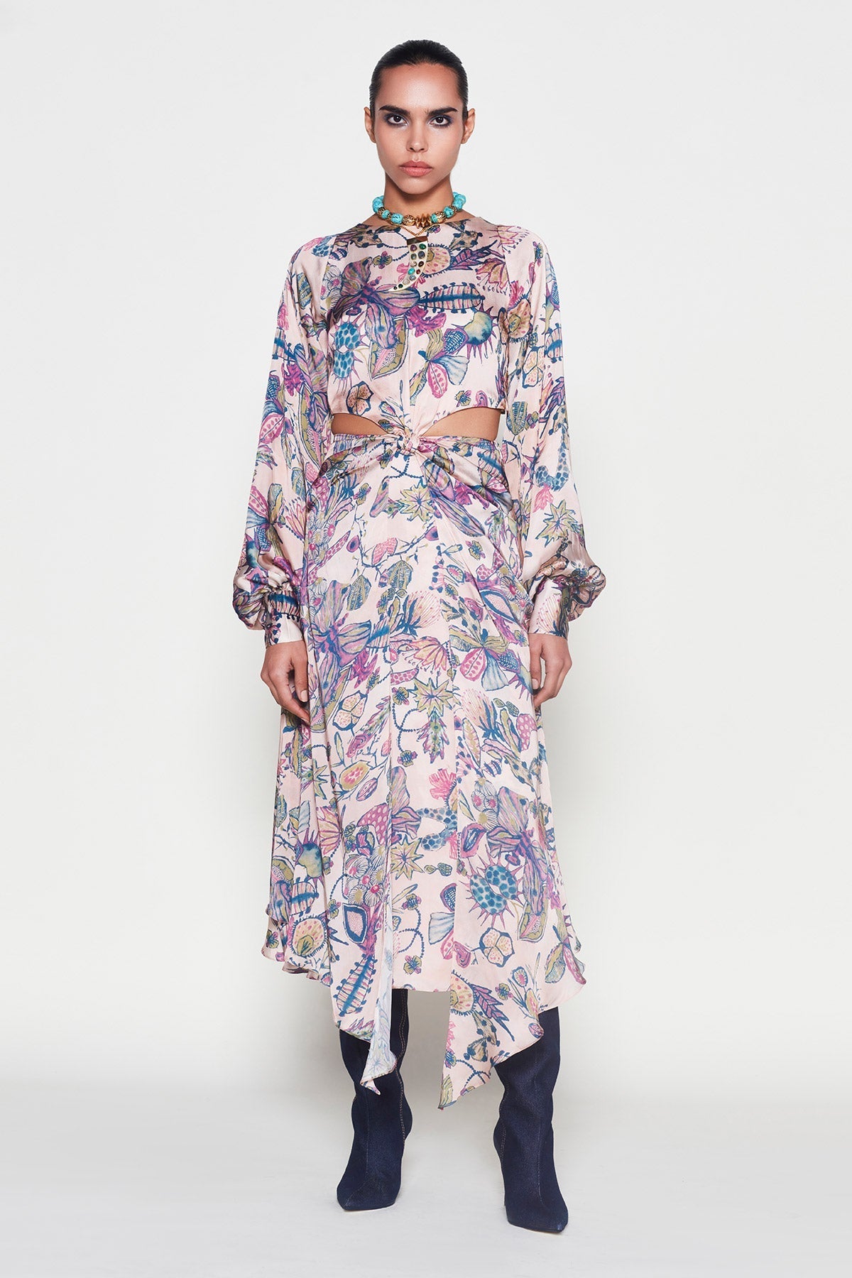 Fervid - Old Rose Silky Satin Dress-RTS