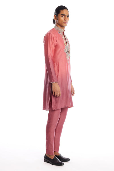 Dawn - Old Rose Mauve Chanderi Silk Kurta Set-RTS