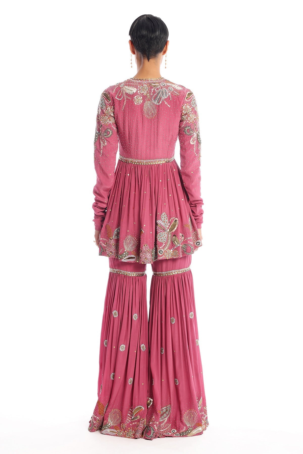 Yin Yang Mystic Purple Mulberry Crepe Gharara Set-RTS